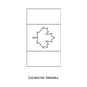 Image à colorier du drapeau du Canada à la verticale