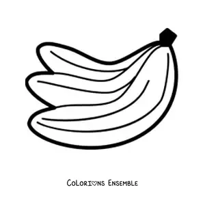 Image à colorier de trois bananes