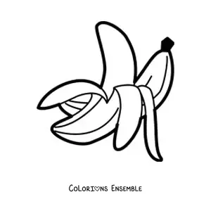 Image à colorier de deux bananes