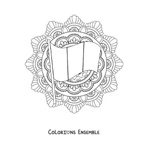 Image à colorier du drapeau de la France avec un mandala