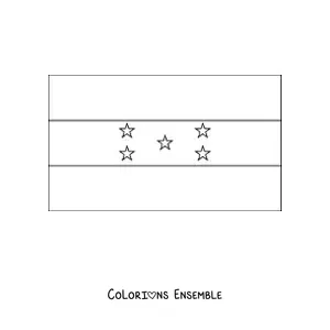 Image à colorier du drapeau du Honduras à l'horizontale