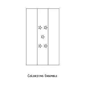 Image à colorier du drapeau du Honduras à la verticale