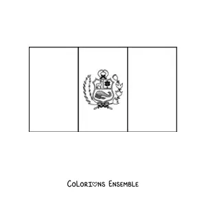 Image à colorier du drapeau du Pérou à l'horizontale