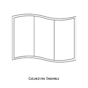 Image à colorier du drapeau de l'Italie qui flotte
