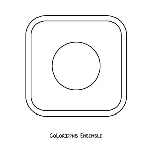 Image à colorier de l'emoji du drapeau carré du Japon