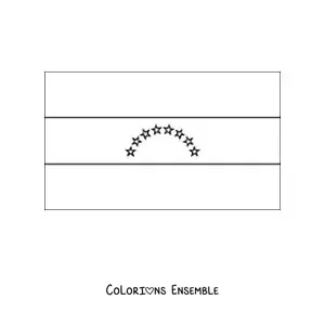 Image à colorier du drapeau du Venezuela à l'horizontale