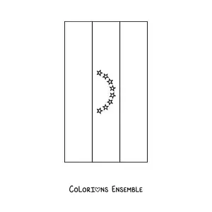 Image à colorier du drapeau du Venezuela à la verticale