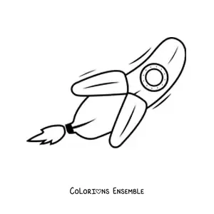 Image à colorier d'une fusée en forme de banane