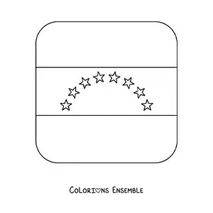Image à colorier de l'emoji du drapeau carré du Venezuela