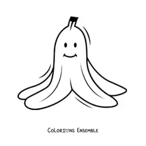 Image à colorier d'une peau de banane kawaii