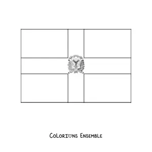 Image à colorier du drapeau de la République dominicaine à l'horizontale