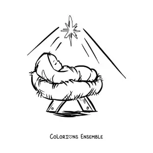 Image à colorier d'un grand Enfant Jésus