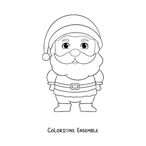 Image à colorier de saint Nicolas kawaii