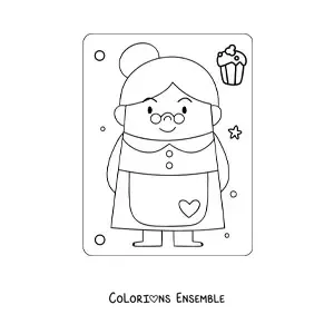 Image à colorier de la Mère Noël