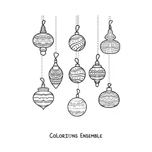 Image à colorier de guirlandes de Noël suspendues