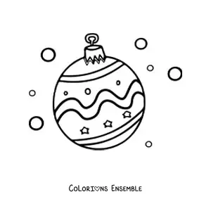 Image à colorier d'une jolie boule de Noël