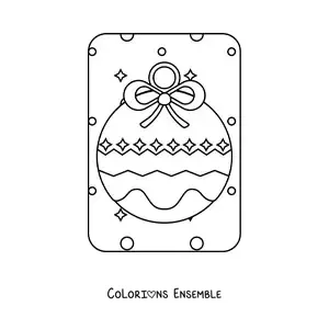 Image à colorier d'une grande boule de Noël