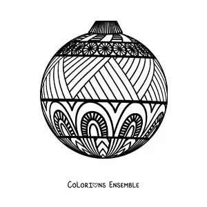 Image à colorier d'une guirlande de Noël de style zentangle