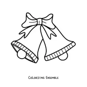 Image à colorier de 2 cloches de Noël