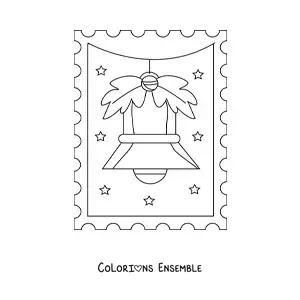 Image à colorier d’une cloche de Noël toute simple