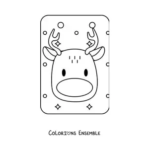 Coloriage du visage d’un renne de Noël
