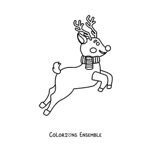 Coloriage de Rudolphe en train de voler