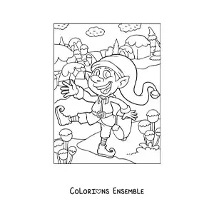 Coloriage d’un lutin de Noël animé