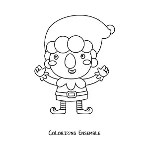 Coloriage d’un lutin de Noël animé