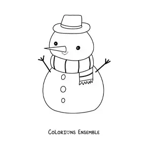 Image à colorier d’un bonhomme de neige tout simple