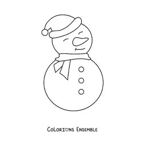 Image à colorier d’un grand bonhomme de neige