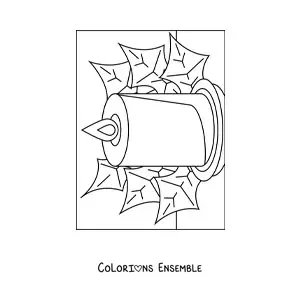 Image à colorier d’une grande bougie de Noël