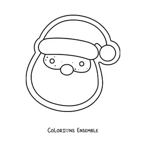 Image à colorier d’un biscuit en forme de Père Noël
