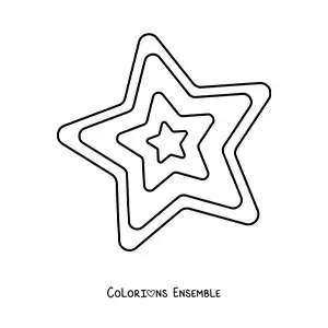 Image à colorier d’un biscuit en forme d’étoile de Noël