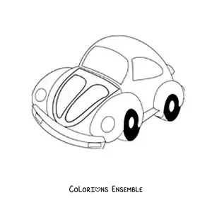 Image à colorier d’une Coccinelle Volkswagen