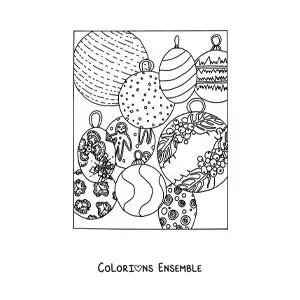Image à colorier de boules de Noël