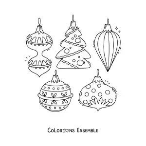 Image à colorier de boules de Noël