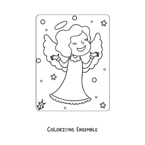 Image à colorier d’un ange de Noël