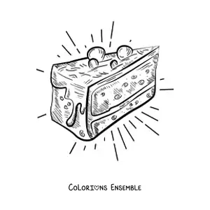 Image à colorier d'une part de gâteau avec un glaçage