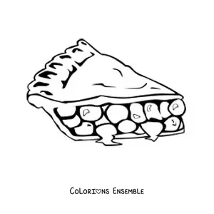 Image à colorier d'une part de tarte aux fruits