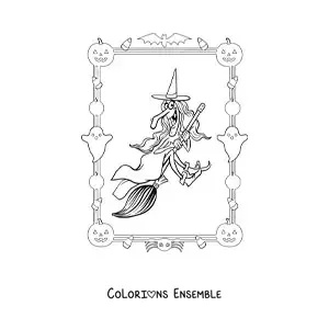 Image à colorier d’un costume de méchante sorcière