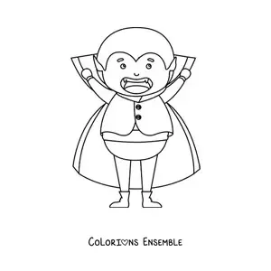 Image à colorier d’un vampire kawaii
