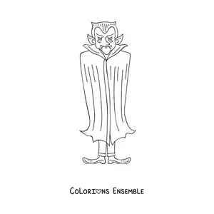 Image à colorier du comte Dracula rigolo