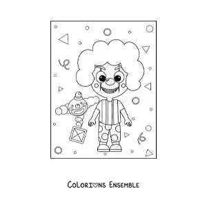 Image à colorier d’un clown d’horreur