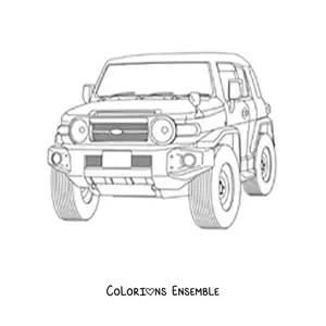 Image à colorier d’un véhicule Toyota FJ Cruiser