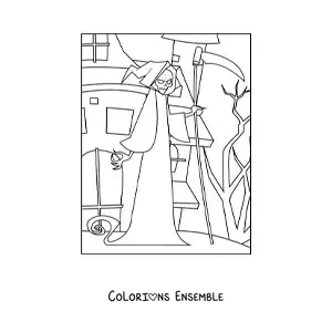 Image à colorier de la mort d’horreur