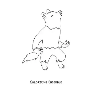 Image à colorier d’un loup-garou qui hurle