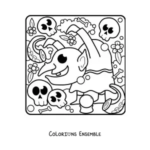 Image à colorier d’un dessin d’Igor pour Halloween