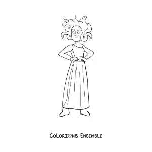 Image à colorier d’une méduse animée