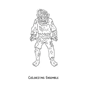 Image à colorier d’un zombie animé