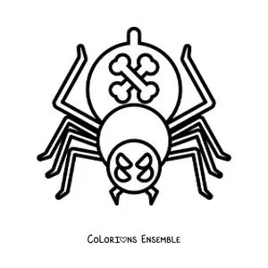 Image à colorier d’une araignée animée d’Halloween
